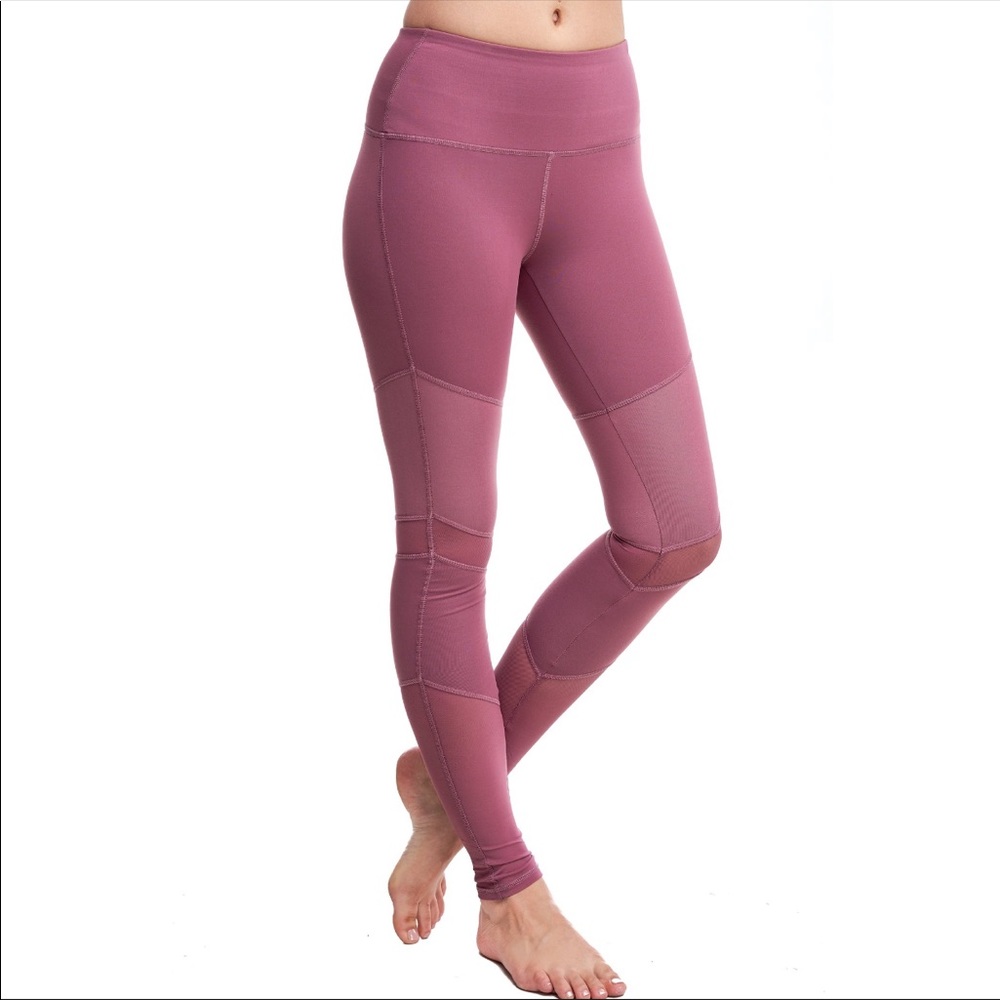 Mauve lux mesh workout leggings